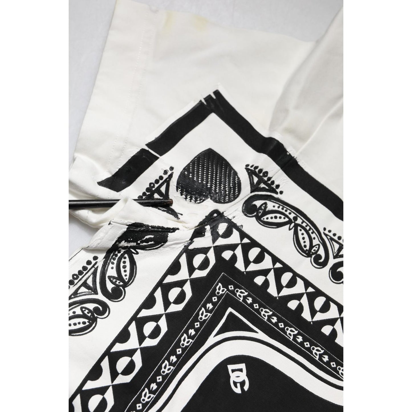 Dolce & Gabbana White Bandana Crew Neck Short Sleeves T-shirt