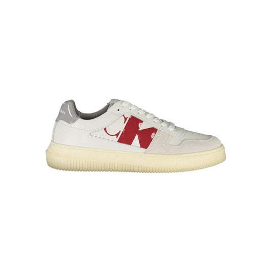 Calvin Klein Sleek White Lace-Up Sneakers with Contrast Details CA-28514-EU40/US7