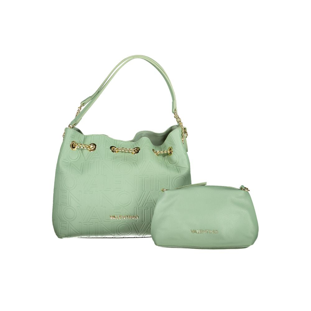 Mario Valentino Green Polyethylene Handbag with shoulder handles and adjustable straps.