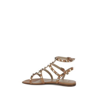 Valentino Garavani Beige Calf Leather Bos Taurus Sandals