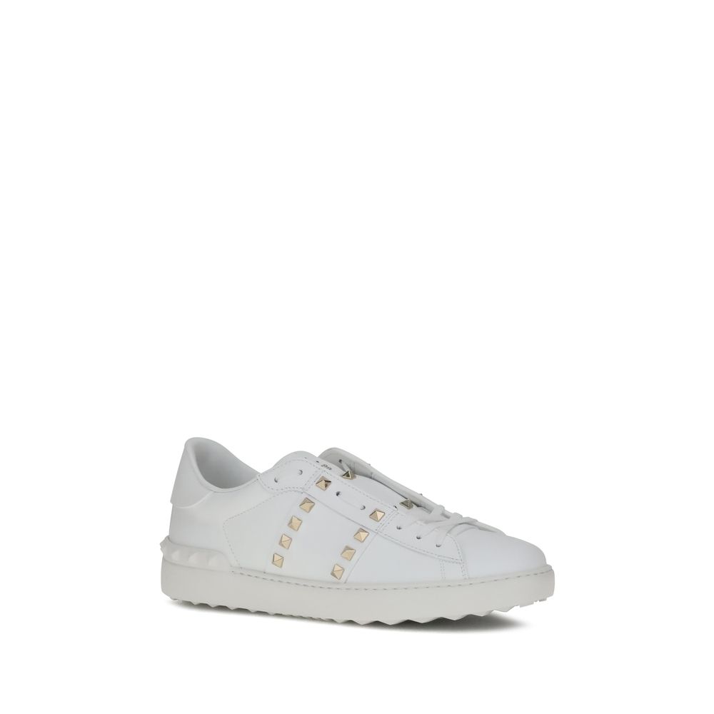 Valentino Garavani White Calf Leather Bos Taurus Low Top Sneakers