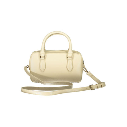 Mario Valentino Beige Polyethylene Women Handbag with adjustable shoulder strap and two handles for versatile styling.