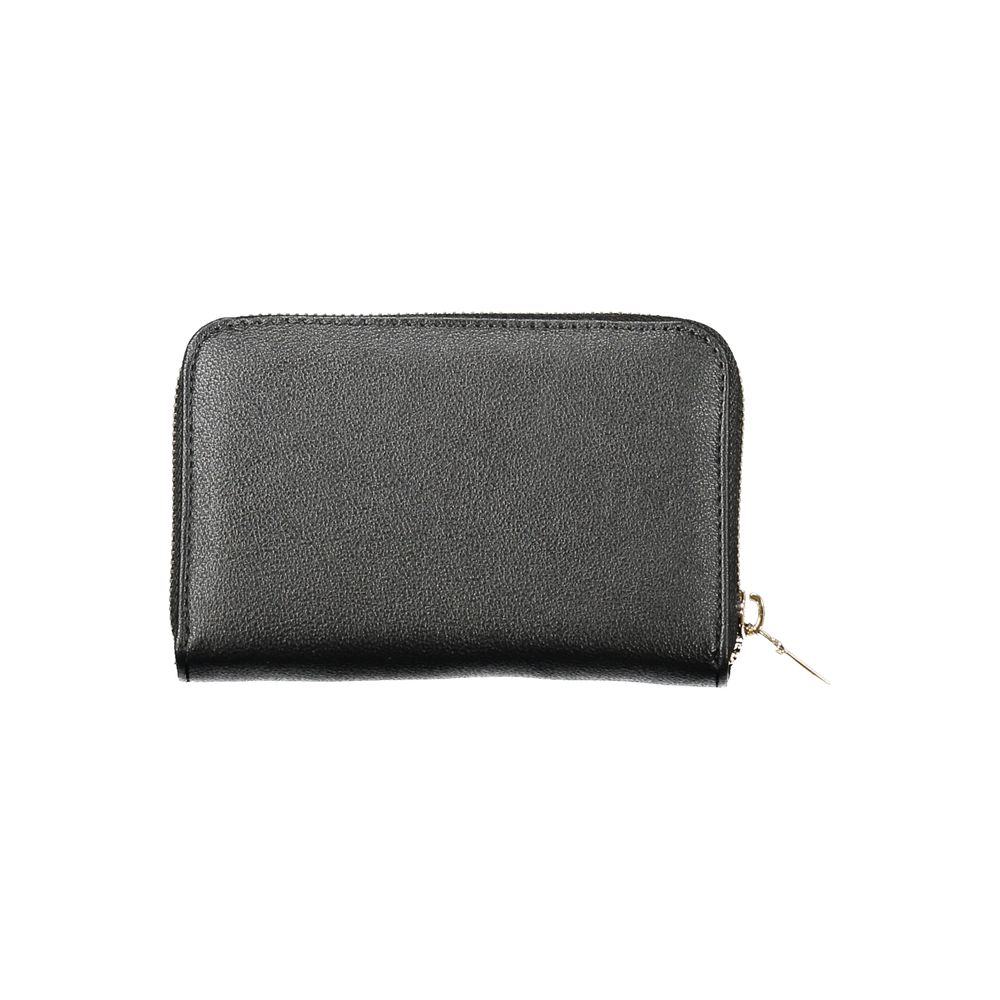 Guess Jeans Black Polyethylene Women Wallet with zip closure and sleek design