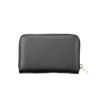 Guess Jeans Black Polyethylene Women Wallet with zip closure and sleek design