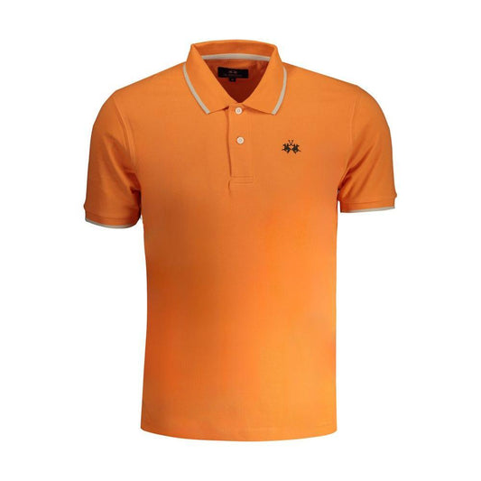 La Martina Orange Cotton Polo Shirt LA-30453-S