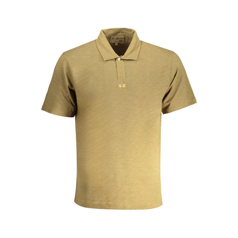La Martina Green Cotton Polo Shirt LA-30447-S