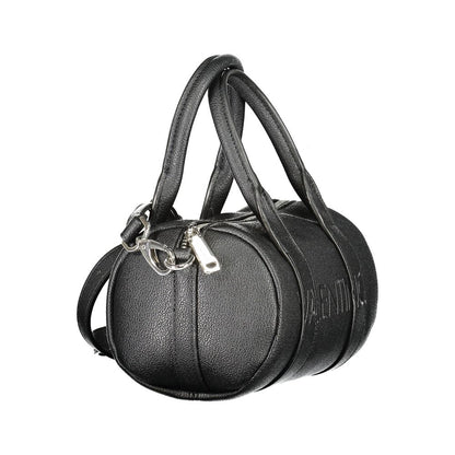 Mario Valentino Black Polyethylene Handbag with handles and adjustable straps, zip closure, internal pockets, and logo, eco-friendly design