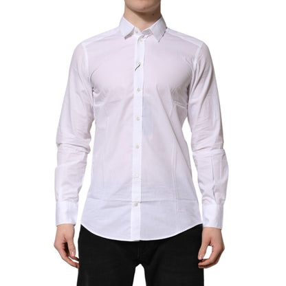 Dolce & Gabbana White Collared Long Sleeves Dress Formal Shirt
