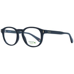 Polaroid Black Unisex Glasses Frame, round full-rim style, black polyamide material, demo lenses, with branded case included.