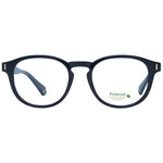Polaroid Black Unisex Glasses Frame with full-rim design and round style, featuring black polyamide material and demo lenses.