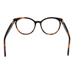 Guess Brown Women Glasses Frame, full-rim butterfly style with plastic material, featuring demo lenses and a branded case.