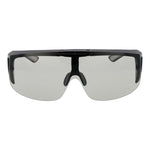 Fila Black Men Sunglass with full-rim black plastic frame and polarized grey lenses, 100% UVA & UVB protection, includes branded case.