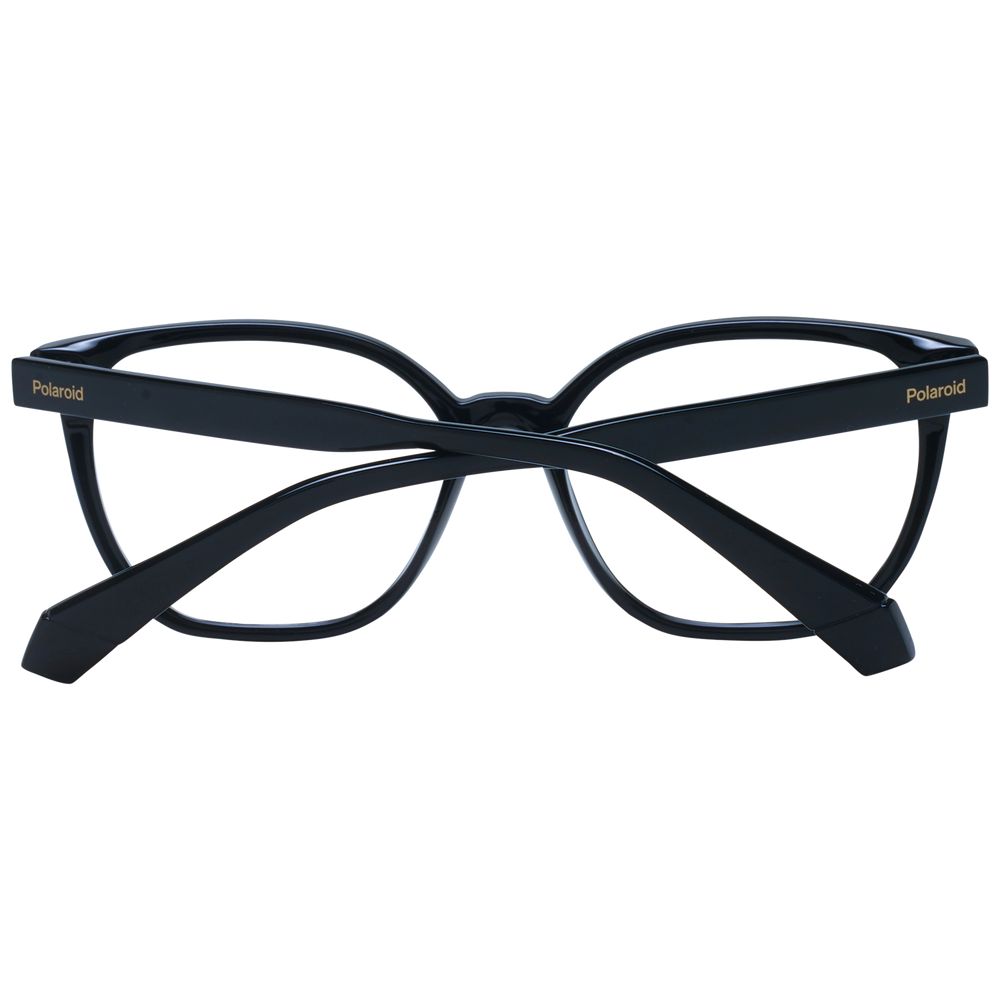 Polaroid Black Women Glasses Frame with full-rim square design, 54-16-145, polyamide material, demo lenses.
