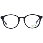 Polaroid Black Unisex Glasses Frame in full-rim black polyamide with demo lenses, size 50-20-145, includes branded case and no spring hinge.