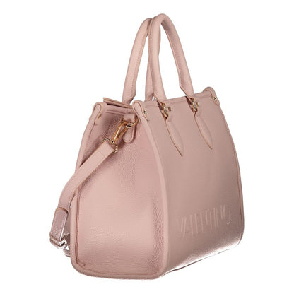 Mario Valentino Pink Polyethylene Handbag with 2 Handles, Adjustable Strap, Internal Pockets, and Zip Closure