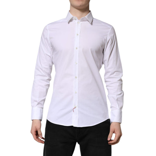 Dolce & Gabbana White GOLD Long Sleeve Dress Formal Shirt TSH906884-40
