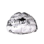Dolce & Gabbana White Polyester Printed Hood Quilted Hat JKT41457