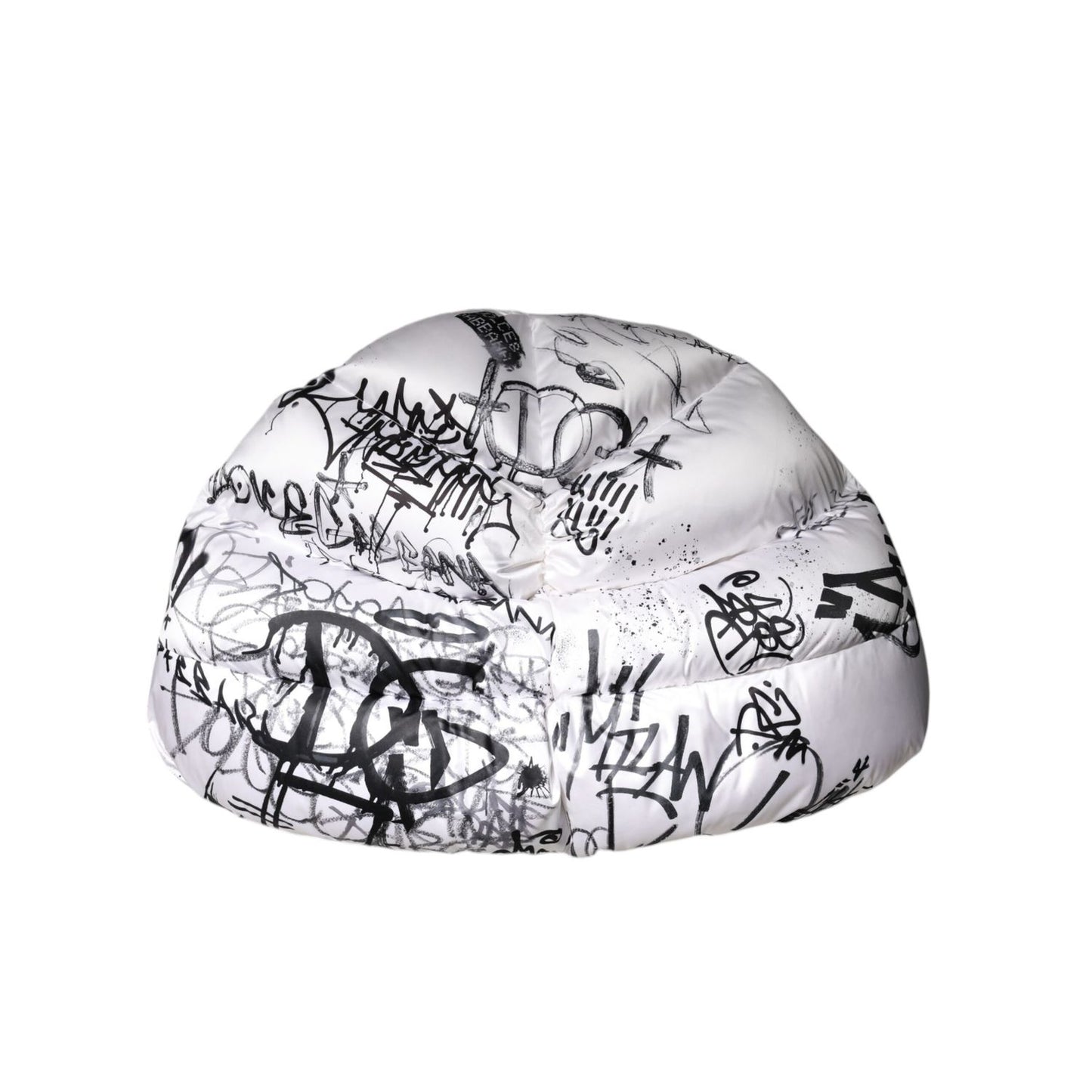 Dolce & Gabbana White Polyester Printed Hood Quilted Hat