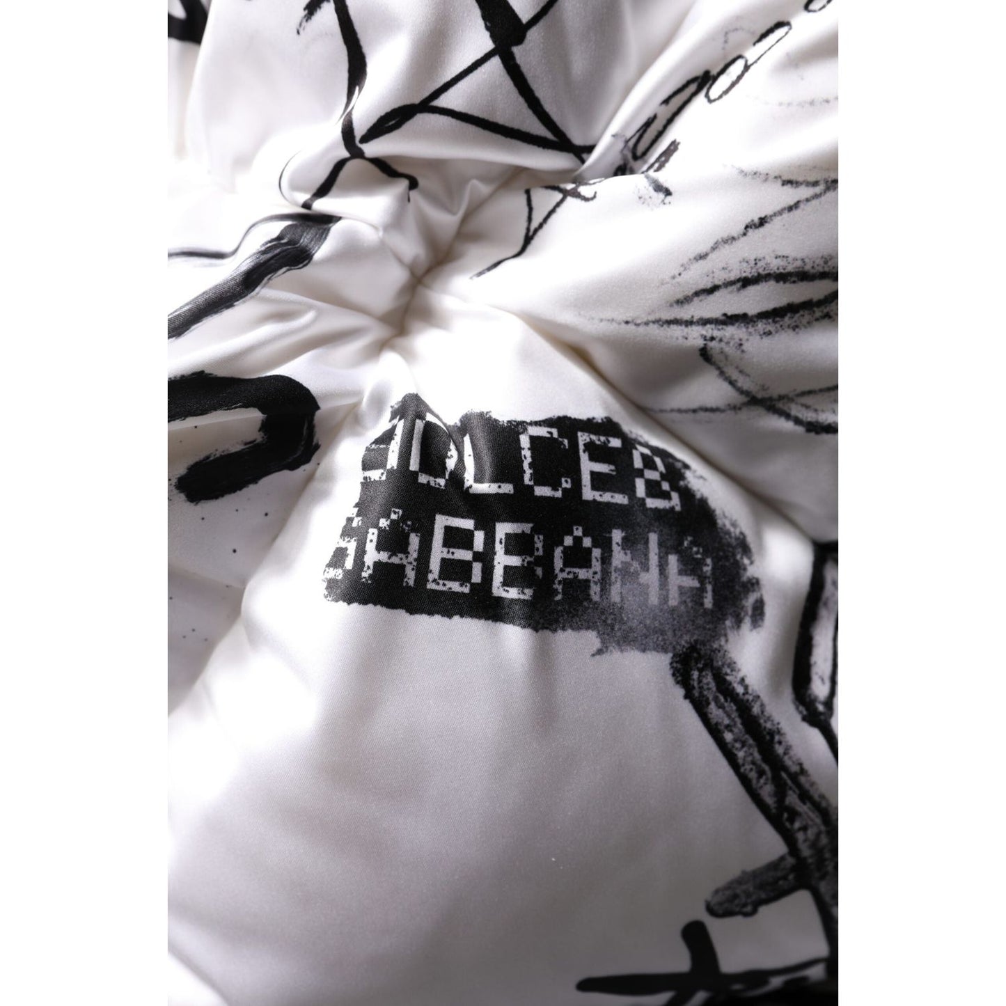 Dolce & Gabbana White Polyester Printed Hood Quilted Hat JKT41457