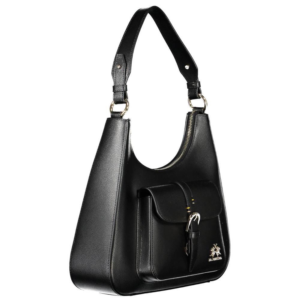La Martina Black Leather Handbag