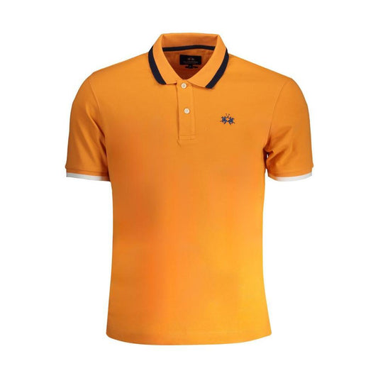 La Martina Orange Cotton Polo Shirt LA-30448-S