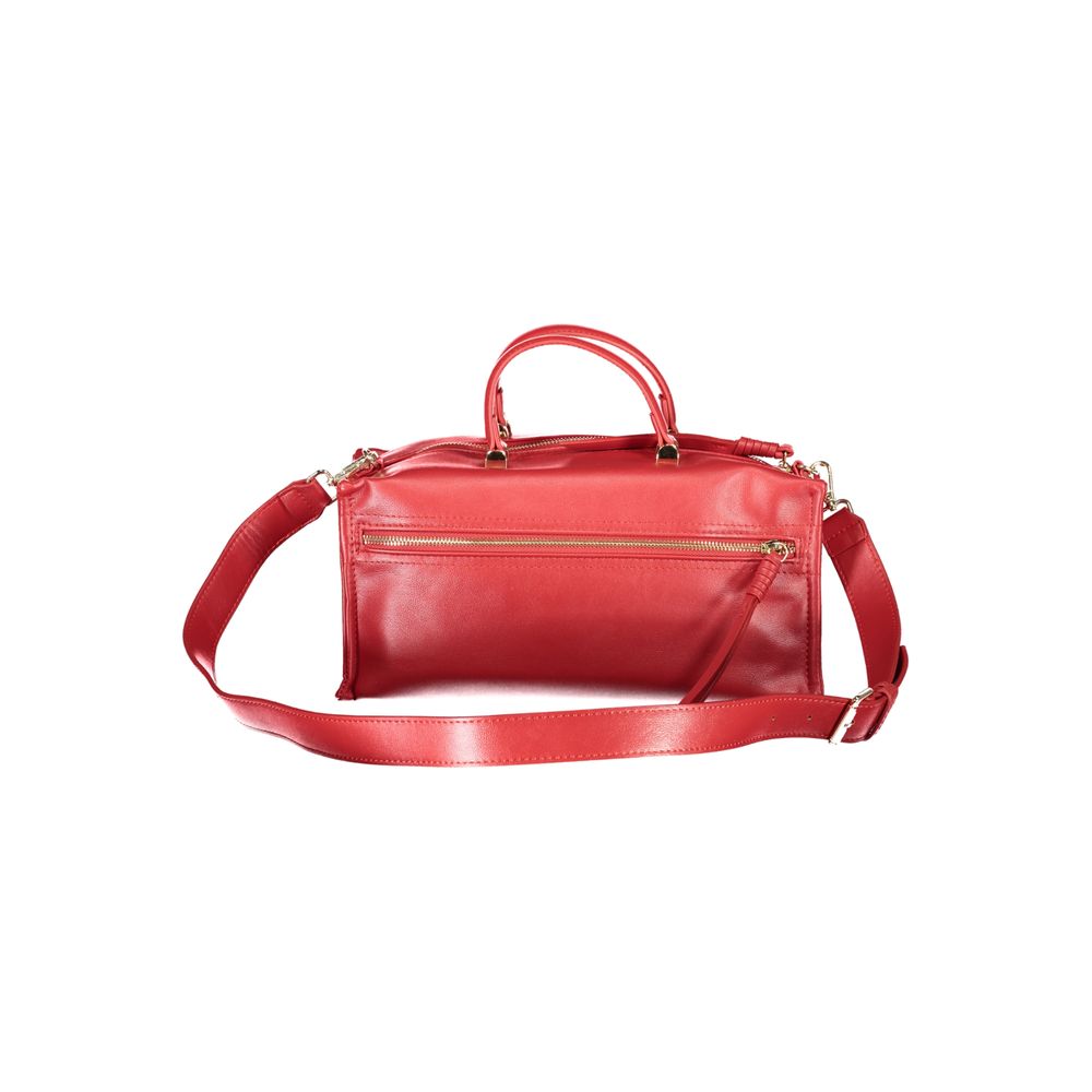 Mario Valentino Red Polyethylene Women Handbag with adjustable strap and external pocket