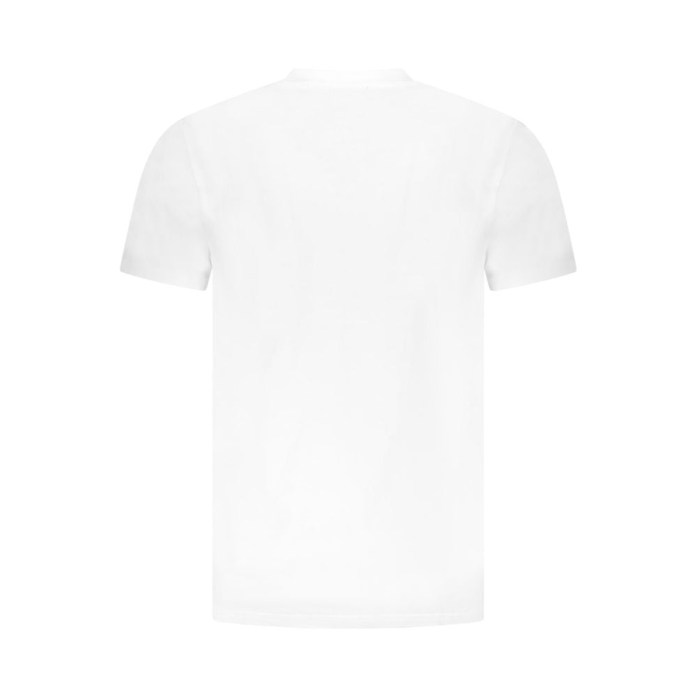 Cavalli Class White Cotton Men T-Shirt back view showcasing sleek design and comfortable fit