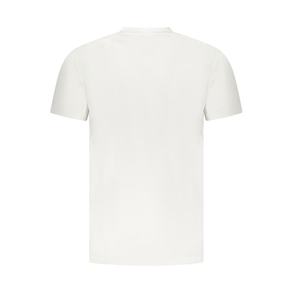 Cavalli Class White Cotton Men T-Shirt, showcasing a classic back view for a stylish and elegant appearance.