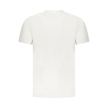 Cavalli Class White Cotton Men T-Shirt, showcasing a classic back view for a stylish and elegant appearance.