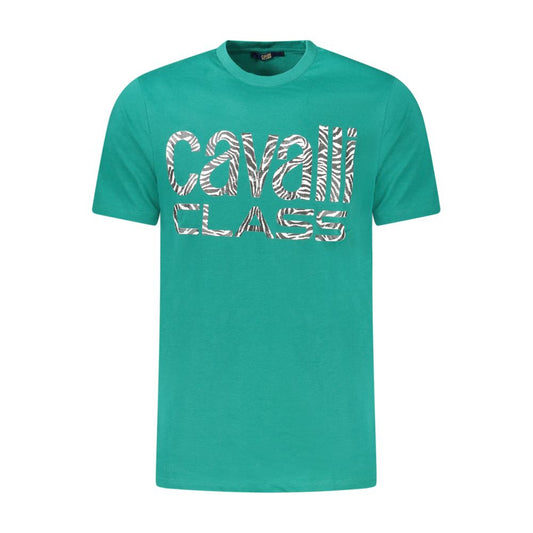 Cavalli Class Green Cotton T-Shirt CA-38692-M