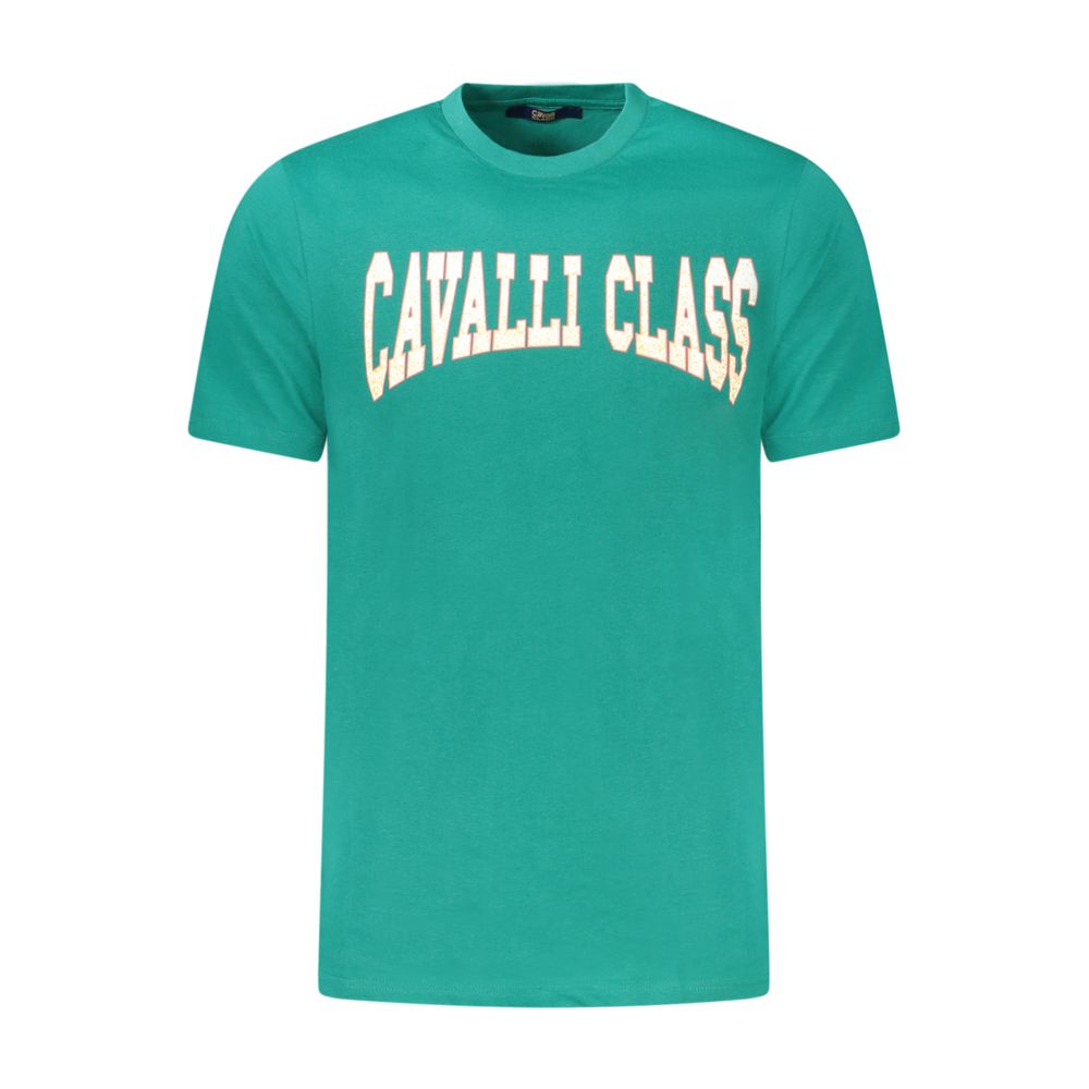 Cavalli Class Green Cotton T-Shirt