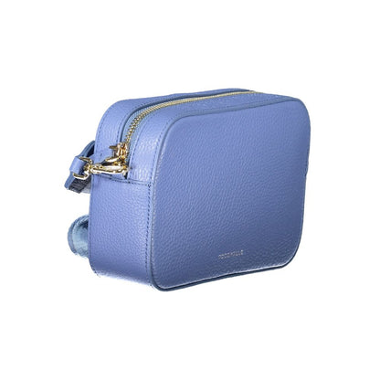 Coccinelle Light Blue Leather Women Handbag with adjustable shoulder strap, showcasing elegance and functionality in a serene color.