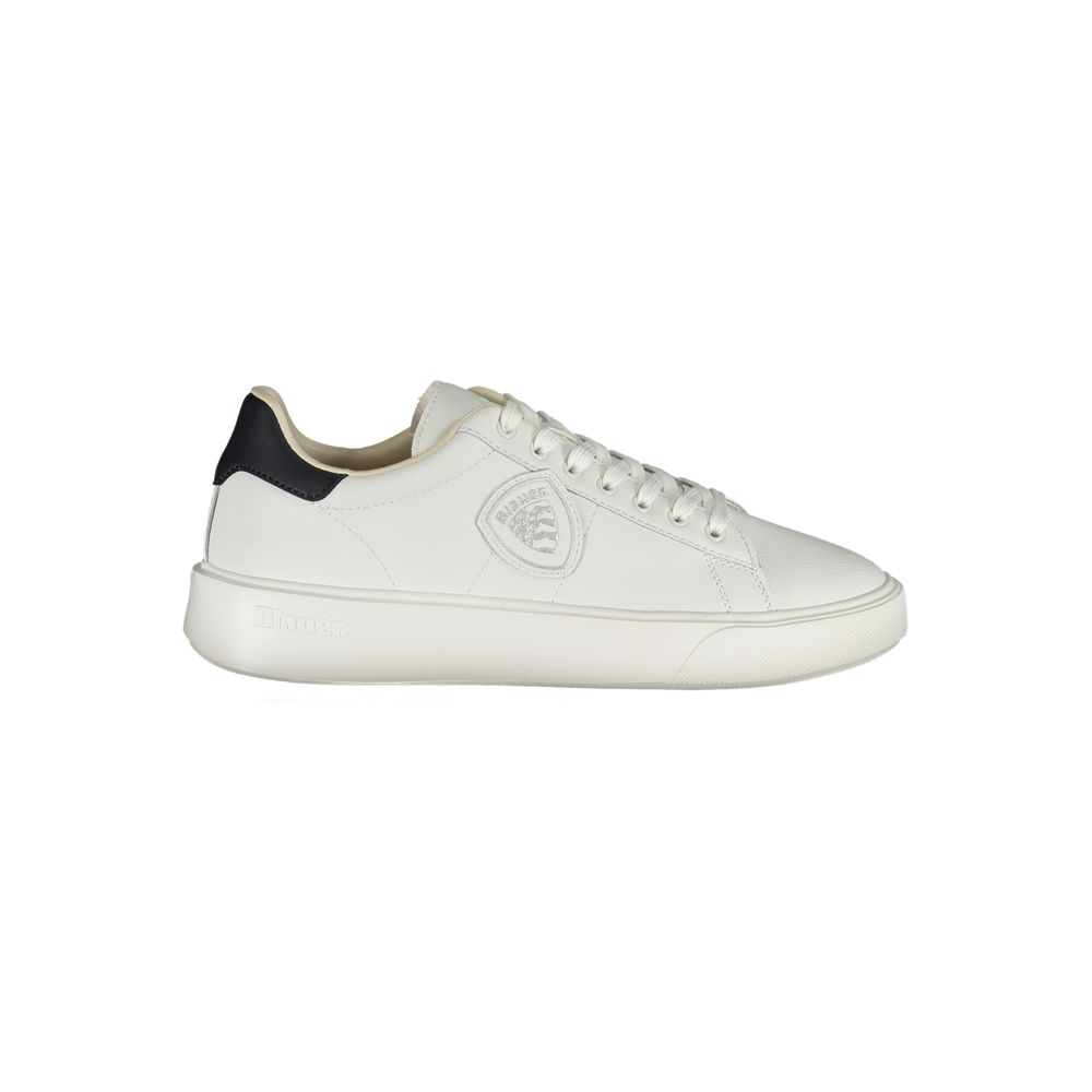 Blauer White Polyester Sneaker