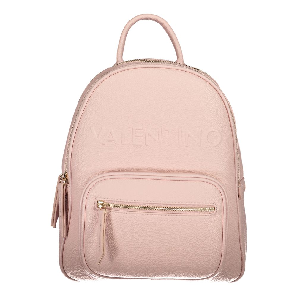 Mario Valentino Pink Polyethylene Handbag with adjustable straps, external pocket, and zip closure.