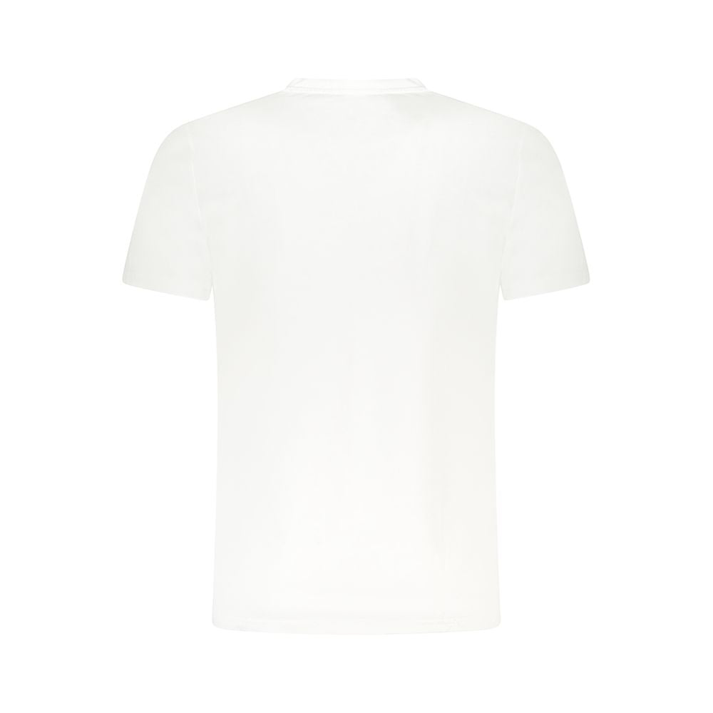 Back view of Cavalli Class White Cotton Men T-Shirt showcasing classic design for modern trendsetters.