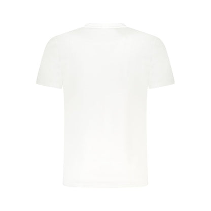 Back view of Cavalli Class White Cotton Men T-Shirt showcasing classic design for modern trendsetters.
