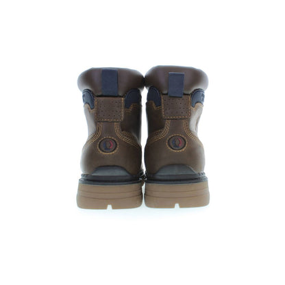 Back view of U.S. POLO ASSN. Brown Polyester Men Boot showcasing durable construction and contrasting details.