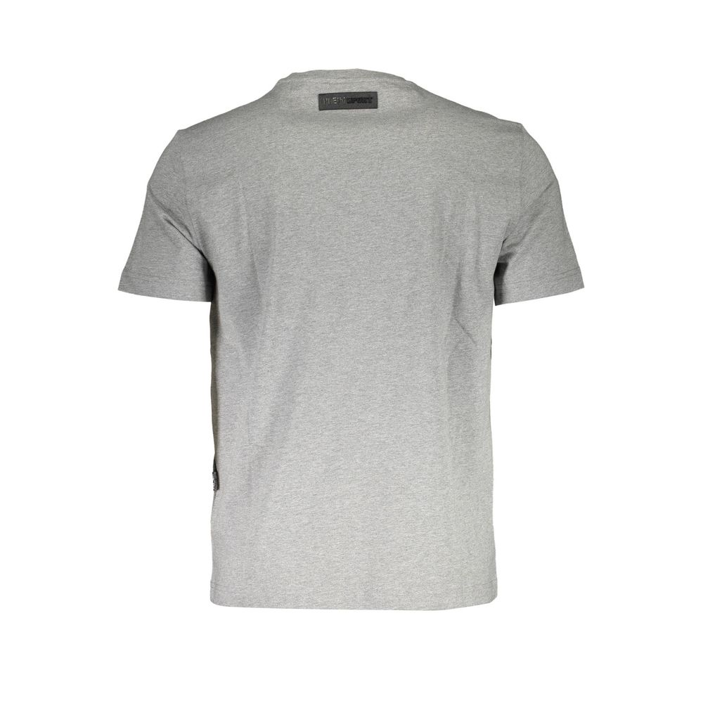 Back view of Plein Sport Brown Cotton Men T-Shirt showing crew neck design and soft cotton material.