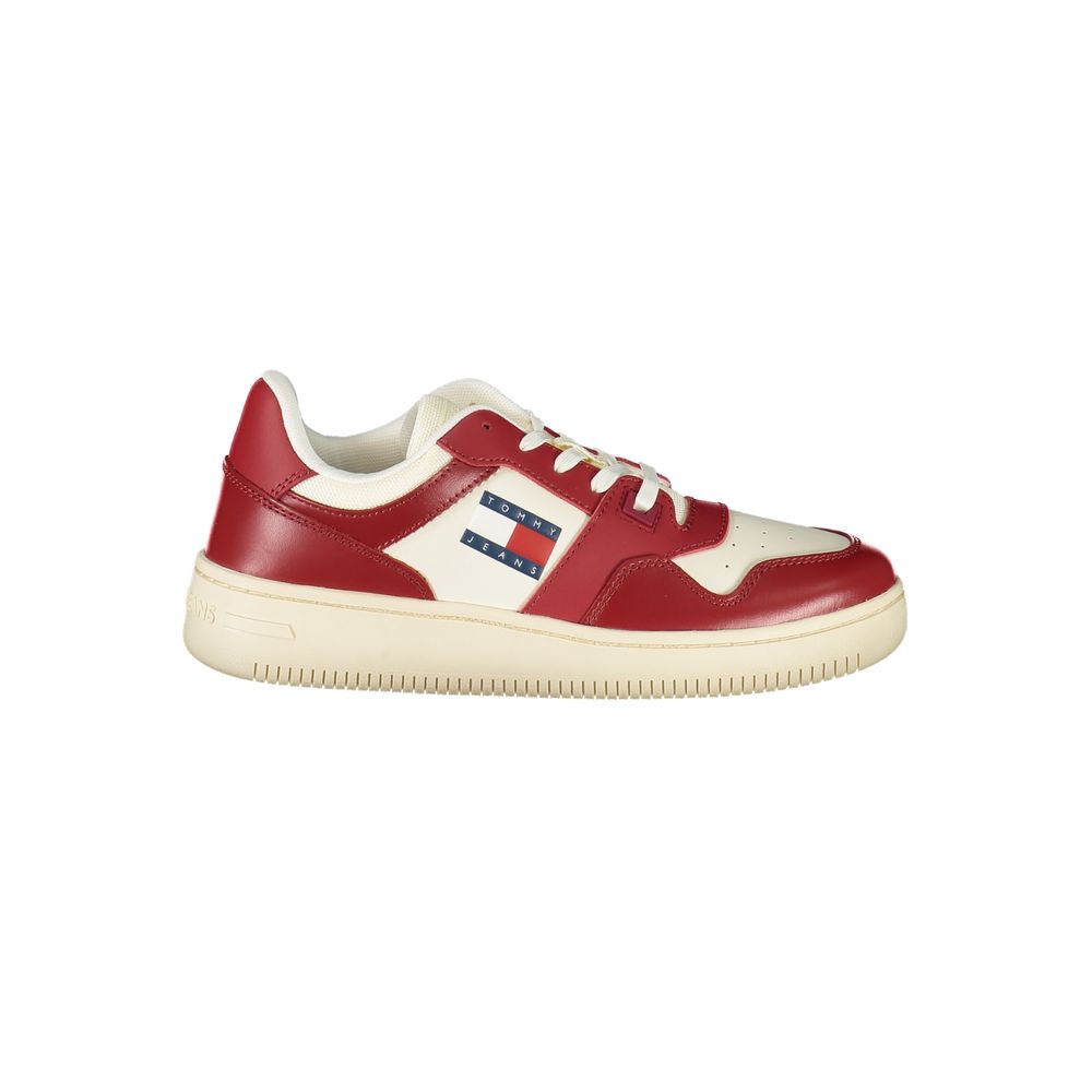 Tommy Hilfiger Red Polyester Sneaker