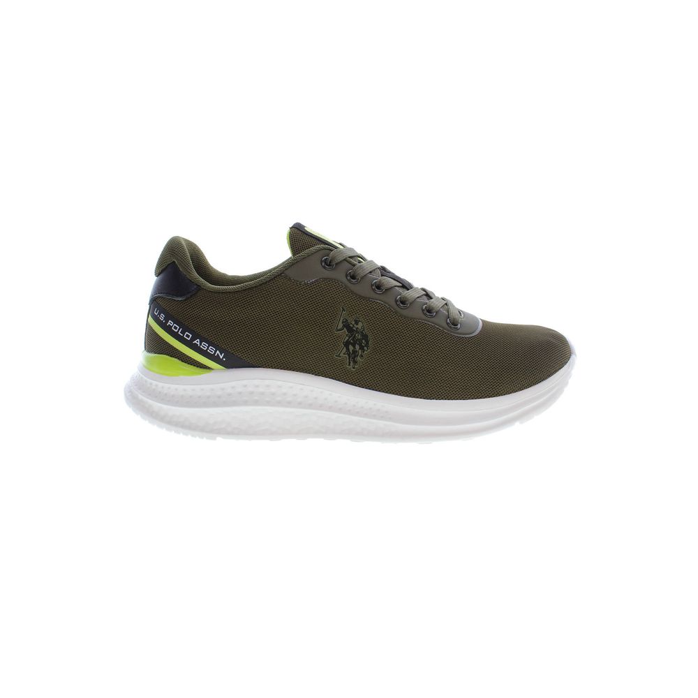 U.S. POLO ASSN. Green Polyester Men Sneaker with iconic logo and contrasting details.