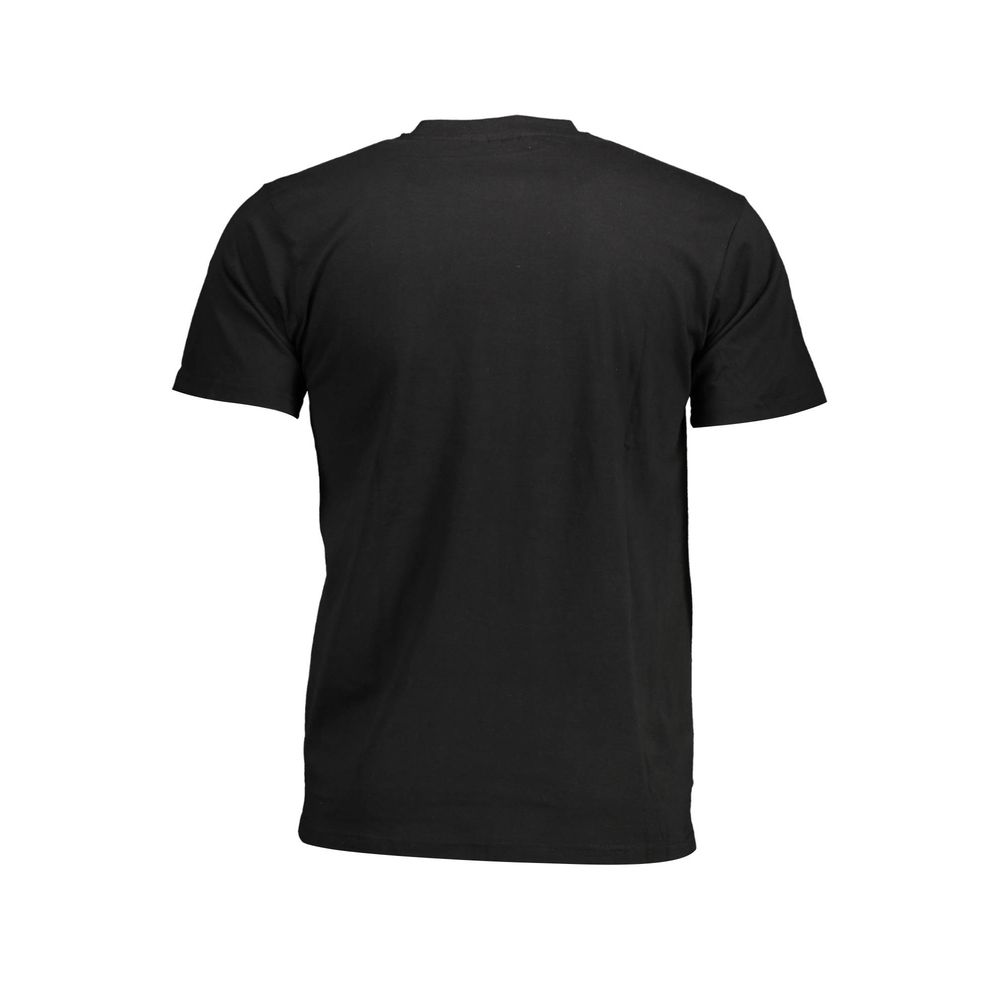 Rear view of Sergio Tacchini Black Cotton Men T-Shirt showcasing casual elegance in black.