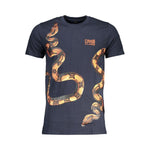 Cavalli Class Blue Cotton T-Shirt CA-28567-XL