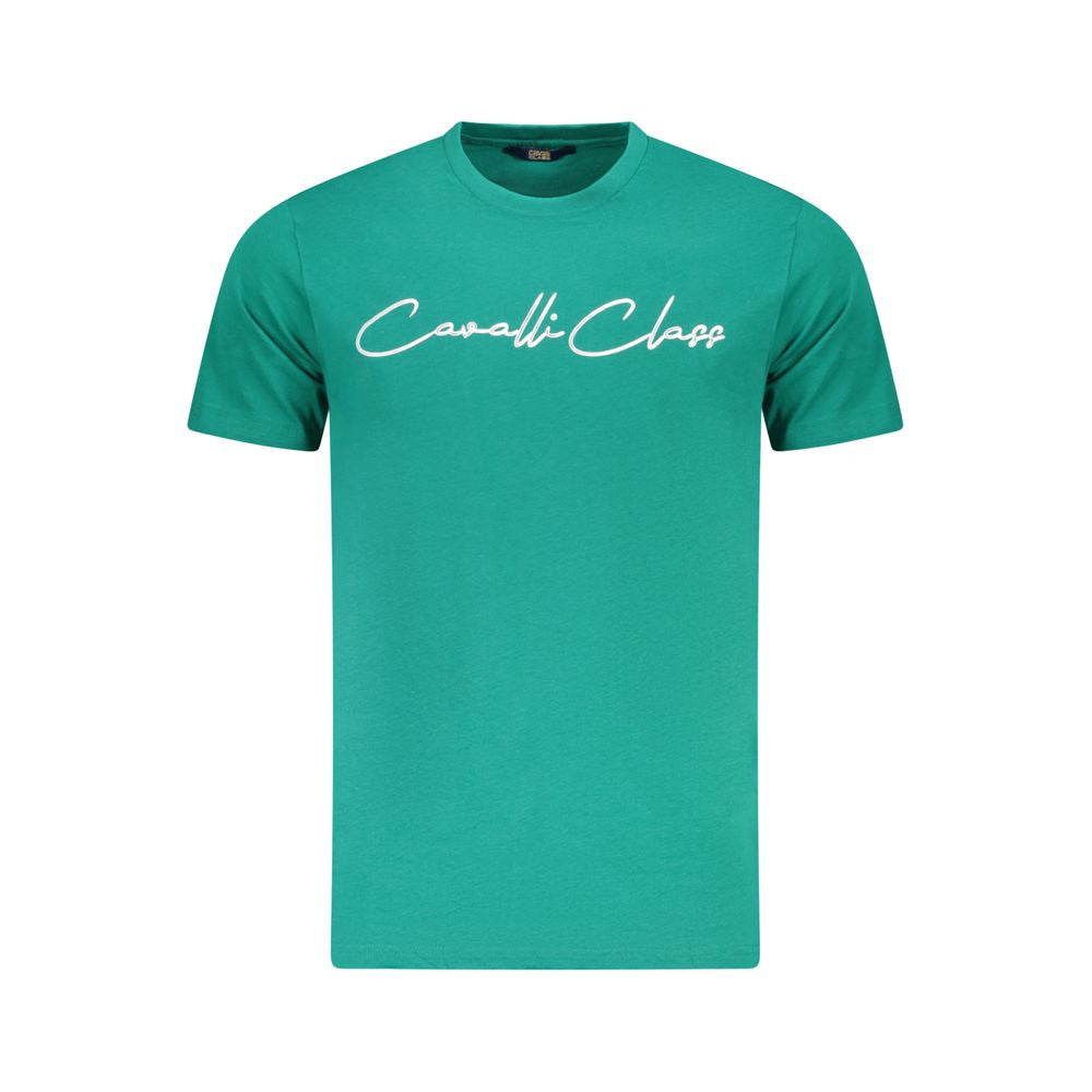 Cavalli Class Green Cotton Men T-Shirt CA-36699-M