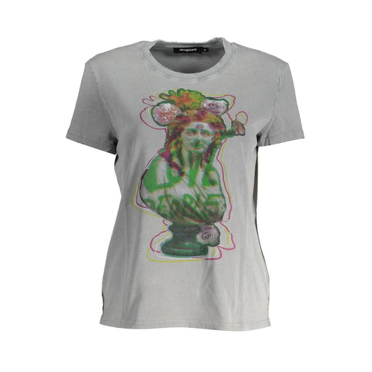 Desigual Gray Cotton T-Shirt