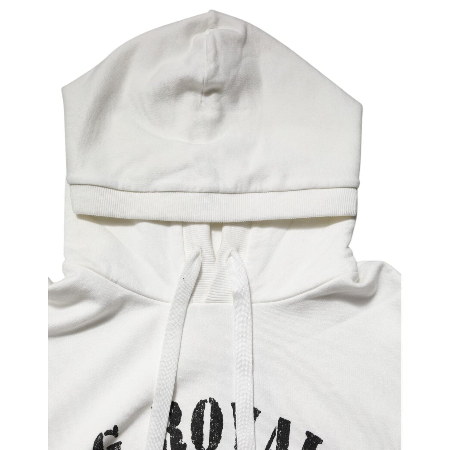 Dolce & Gabbana White Cotton DG ROYAL Print Hooded Sweater