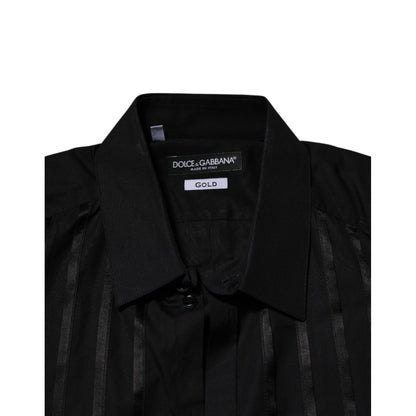 Dolce & Gabbana Black GOLD Long Sleeves Men Formal Dress Shirt