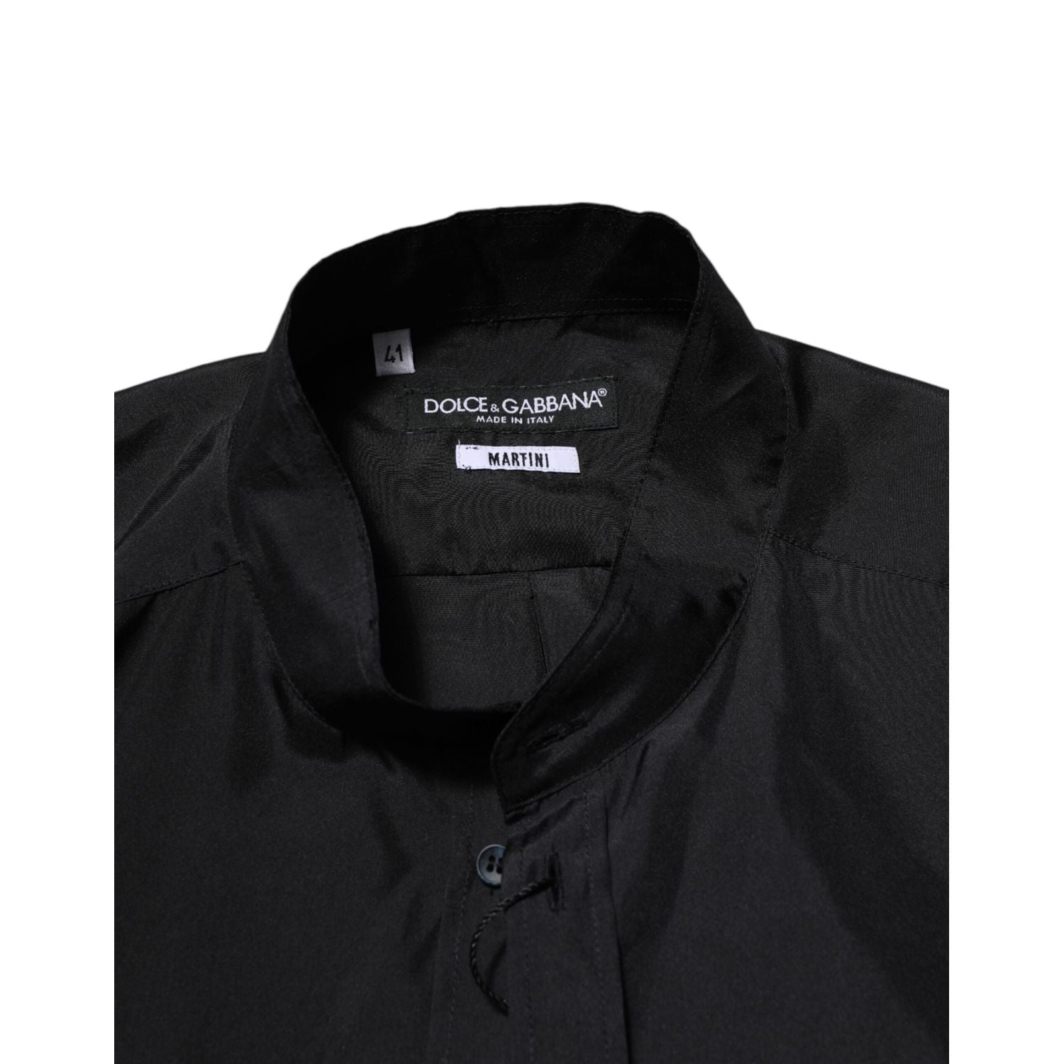 Dolce & Gabbana Dark Blue Silk MARTINI Men Formal Dress Shirt