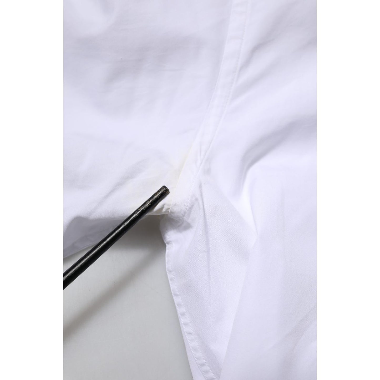 Dolce & Gabbana White Cotton GOLD Long Sleeves Men Dress Shirt