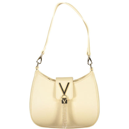 Mario Valentino Beige Polyethylene Women Handbag with removable shoulder handle and chain strap, elegant and versatile design