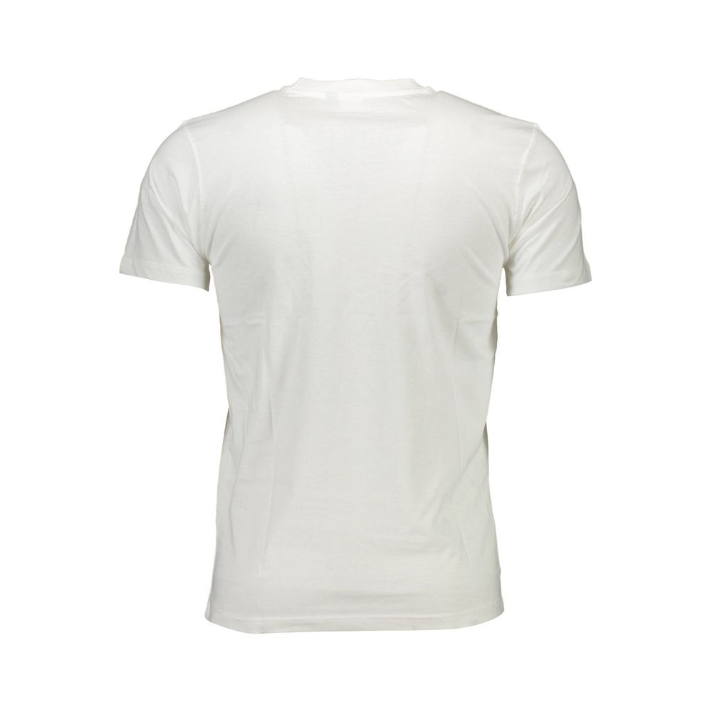 Back view of Sergio Tacchini White Cotton Men T-Shirt showcasing simple, stylish design.